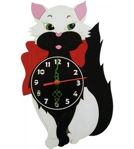 hodiny dětské kočka černobílá